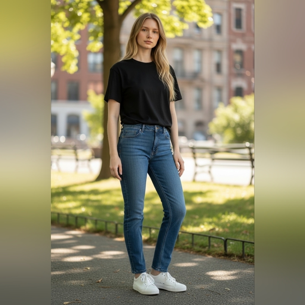 Lois 1150 Julie Straight Leg Mid Rise Jeans